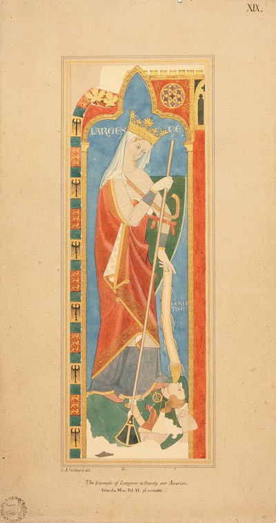 Le Virtù Largesce e Debonerete (Largesce) 1819 da Charles Alfred Stothard