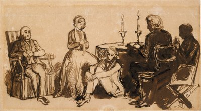 Una serata a casa dei Combes, 1850-1851 da Charles Allston Collins