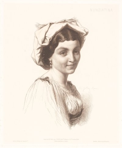 Ritratto di una donna italiana (Nunziatina) da Charles Alphonse Paul Bellay