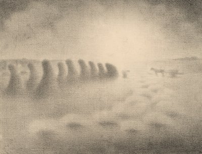 Fine del raccolto, anni 1890 da Charles Angrand