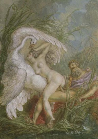 Leda e il cigno, da Histoire Universelle da Charles Antoine (attr. to) Coypel