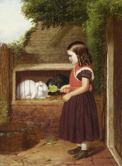 Nutrire i conigli, 1868 da Charles Ashmore