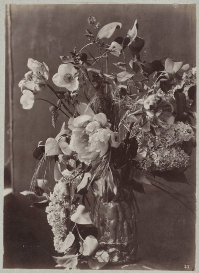 Studio di fiori con vaso ornamentale da Charles Aubry (manner of)
