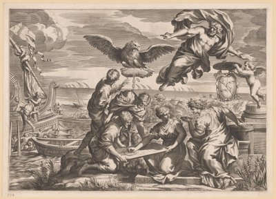 Allegoria del dominio straniero con Geografia e Giove da Charles Audran