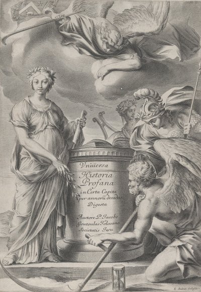 Frontespizio per Vnuiersa Historia Profana, ca. 1630-70 da Charles Audran