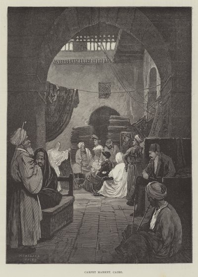 Mercato dei tappeti, Il Cairo da Charles Auguste Loye