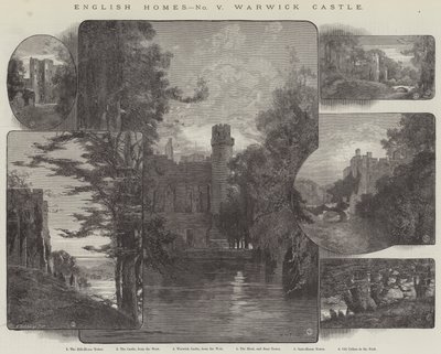 Case inglesi, Castello di Warwick da Charles Auguste Loye