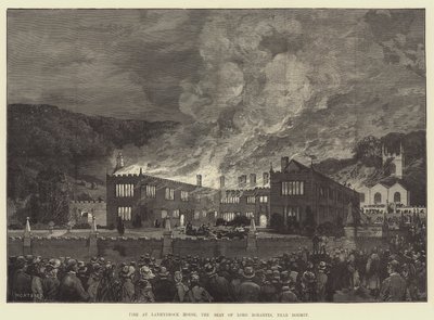 Incendio alla Lanhydrock House, la residenza di Lord Robartes, vicino a Bodmin da Charles Auguste Loye