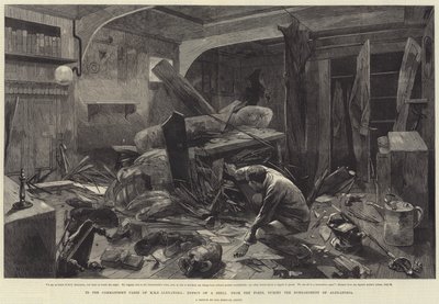 Nella Cabina del Comandante della HMS Alexandra, Effetto di un Proiettile dai Forti, durante il Bombardamento di Alessandria da Charles Auguste Loye