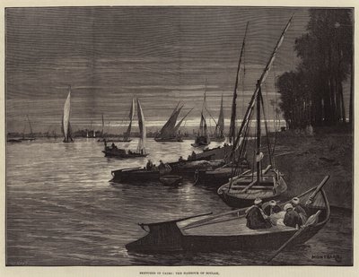 Schizzi al Cairo, il porto di Boulak da Charles Auguste Loye
