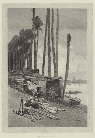 Il Porto di Boulak, Il Cairo da Charles Auguste Loye
