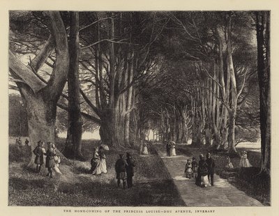 Il ritorno a casa della Principessa Louise, Dhu Avenue, Inverary da Charles Auguste Loye