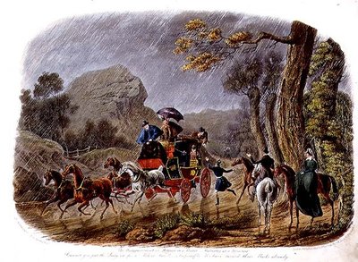 "La Delusione, o Ritirata sotto la Pioggia", inciso da R.G. Reeve (fl.1811-37) pub. da Thomas McLean da Charles B. (after) Newhouse