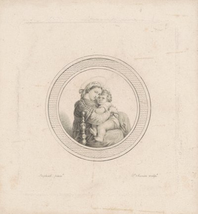 Madonna della seggiola da Charles B. J. Févret de Saint Mémin, after Raphael