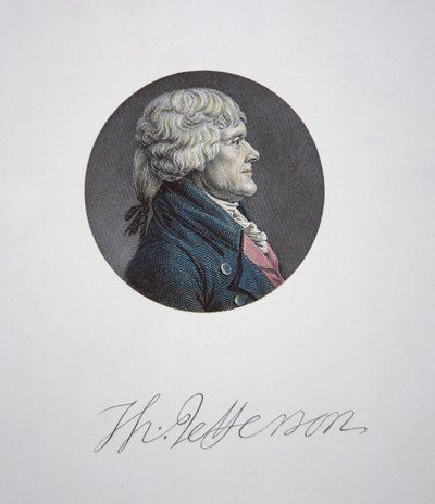 Thomas Jefferson (1743-1826) da Charles Balthazar Julien Févret de Saint Mémin