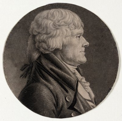 Thomas Jefferson, pub. 1806 da Charles Balthazar Julien Fevret de "Saint Mémin 1770 1852".