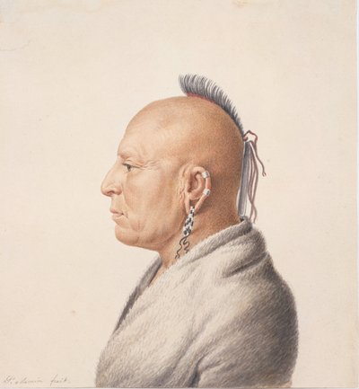 Guerriero Osage, 1805-7 da Charles Balthazar Julien Févret de Saint Mémin