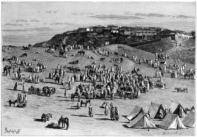 Villaggio e mercato di Boghari, c1890 da Charles Barbant