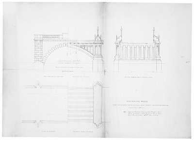 Progetto ed elevazione per il Ponte di Westminster da Charles Barry