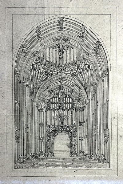 Ingresso alla Camera dei Lord, da una cartella di disegni del Nuovo Palazzo di Westminster da Charles Barry
