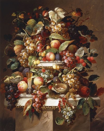 Natura morta con uva e pesche da Charles Baum