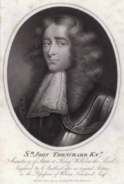 Sir John Trenchard, politico inglese e segretario di stato per il Dipartimento del Nord sotto il re Guglielmo III da Charles Bestland