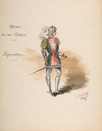 Costume per Officiers du duc Frédéric, scheda descrittiva del costume da Charles Bianchini