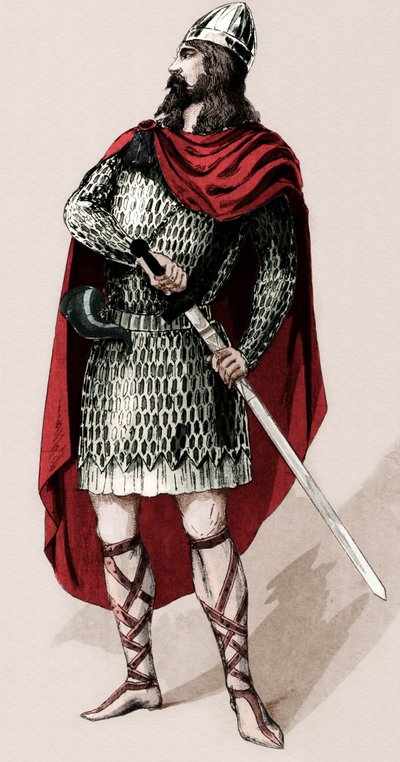 Il cavaliere francese Roland de Roncevaux (stampa) da Charles Bianchini