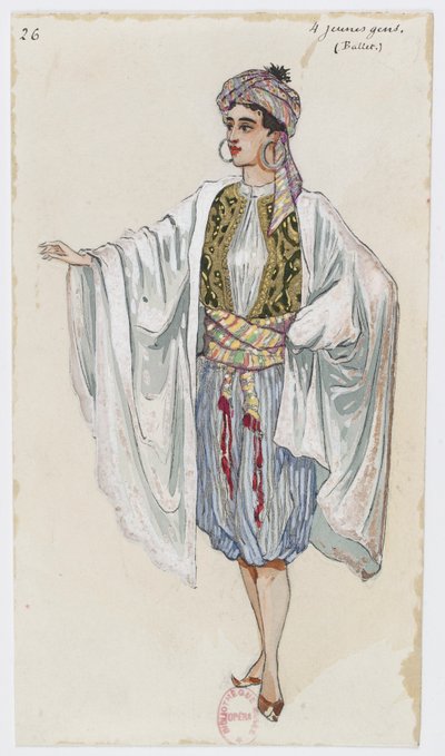 Holmès - La montagna nera - costumi di Charles Bianchini - 26. Quattro giovani uomini. Balletto da Charles Bianchini