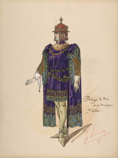 Filippo il Buono, Duca di Borgogna, design del costume per Jeanne d