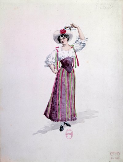 Costume di giovane donna (Nedda o Colombina?) per l