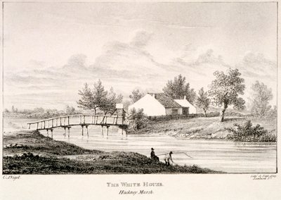 La Casa Bianca sulle rive del fiume Lea, Hackney Marsh, Londra da Charles Bigot