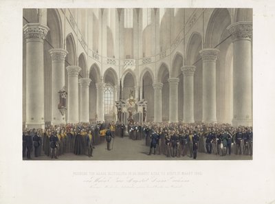 Funerale solenne nella Grande Chiesa di Delft, 17 marzo 1865, della defunta Sua Maestà Anna Pavlovna Regina Madre dei Paesi Bassi nata Granduchessa di Russia da Charles Billoin