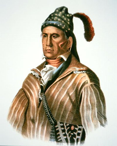 Menawa, capo del popolo Creek, da un dipinto del 1826 (litografia a colori) da Charles Bird (after) King