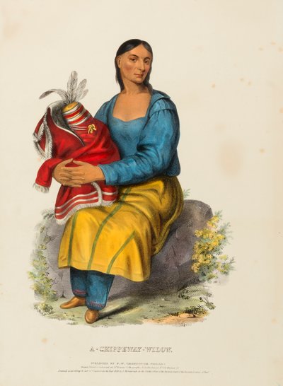 Una vedova di CHIPPEWAY, da Storia delle tribù indiane del Nord America da Charles Bird King