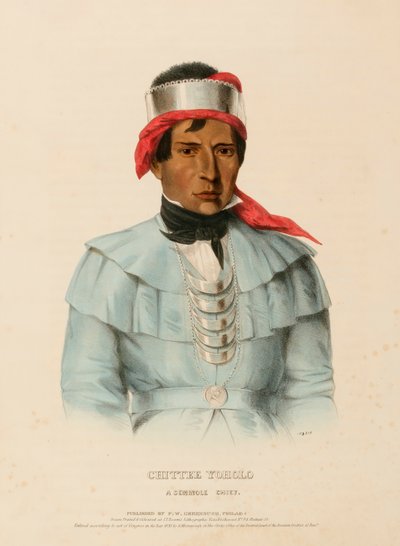 CHITTEE-YOHOLO. Un capo SEMINOLE, da Storia delle tribù indiane del Nord America. da Charles Bird King