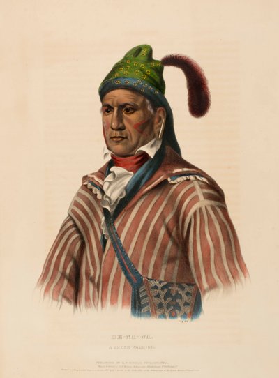 ME-NA-WA. Un guerriero CREEK, da Storia delle tribù indiane del Nord America da Charles Bird King