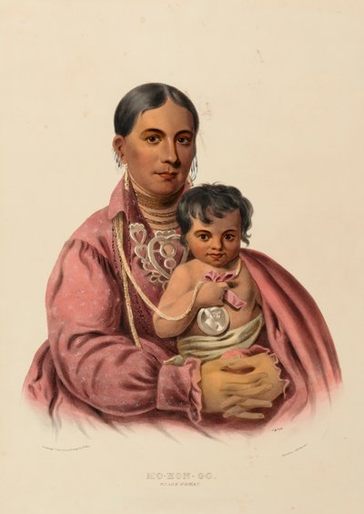 MO-HON-GO. DONNA OSAGE, da Storia delle tribù indiane del Nord America da Charles Bird King