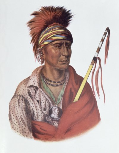 Notchimine o No Heart, un capo Iowa, 1837, illustrazione da 
