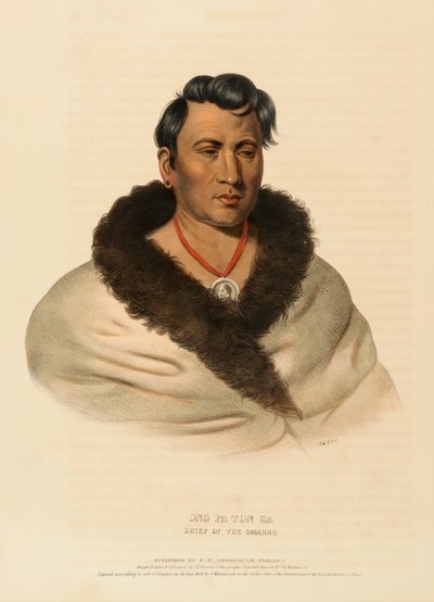 ONG PA TON GA. CAPO DEGLI OMAHAS., da Storia delle tribù indiane del Nord America da Charles Bird King