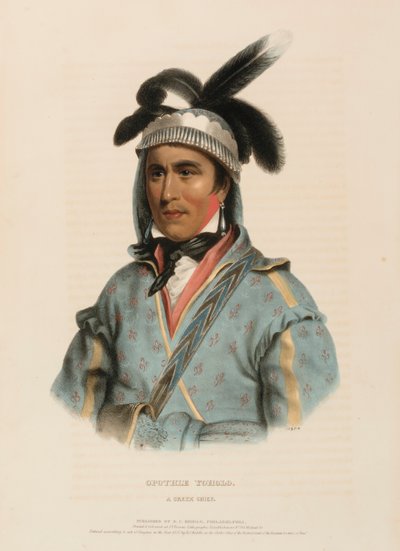 OPOTHLE YOHOLO. Un capo CREEK, da Storia delle tribù indiane del Nord America da Charles Bird King