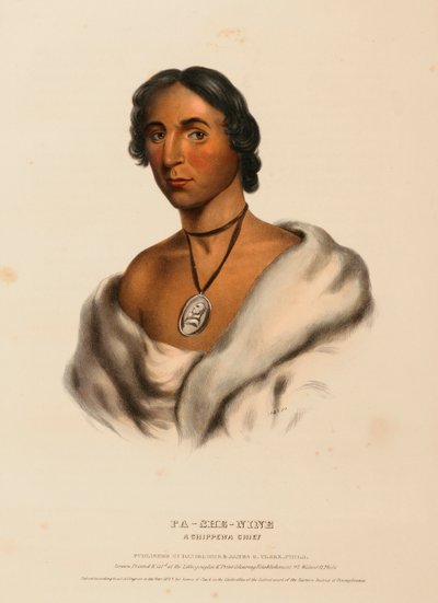 PA-SHE-NINE. Un capo CHIPPEWA, da Storia delle tribù indiane del Nord America da Charles Bird King