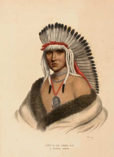 PET-A-LE-SHAR-RO. UN BRAVO PAWNEE, da Storia delle tribù indiane del Nord America da Charles Bird King