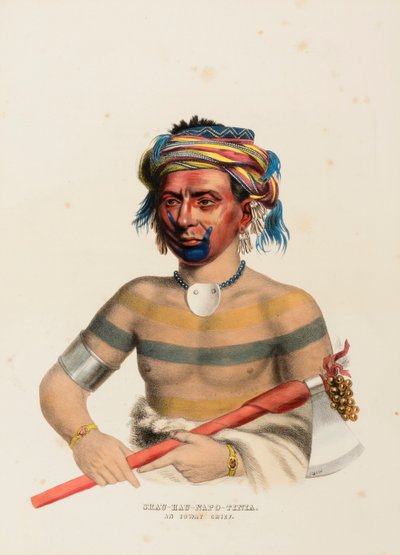 SHAU-HAU-NAPO-TINTA. UN CAPO IOWAY. da Charles Bird King