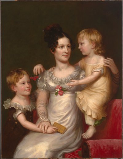 Sarah Weston Seaton con i suoi figli Augustine e Julia, c. 1815 da Charles Bird King