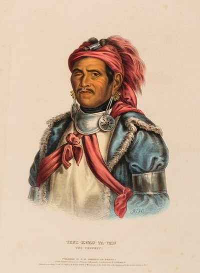 TENS-KWAU-TA-WAW. IL PROFETA", da Storia delle tribù indiane del Nord America. da Charles Bird King