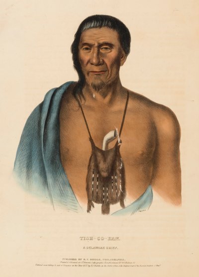 TISH-CO-HAN. Un capo del DELAWARE, da Storia delle tribù indiane del Nord America da Charles Bird King