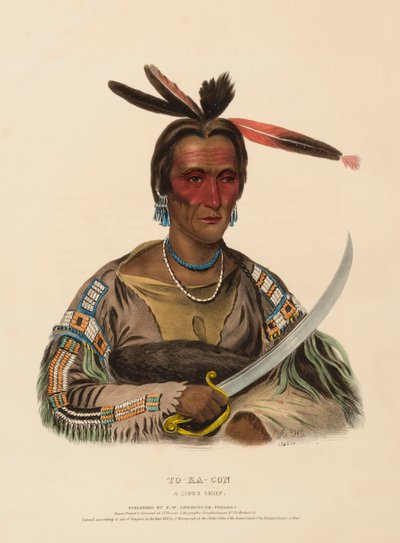 TO-KA-CON. Un capo SIOUX, da Storia delle tribù indiane dell