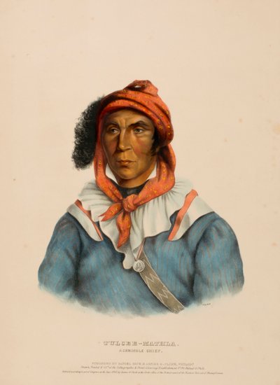TULCEE-MATHLA. UN CAPO SEMINOLE, da Storia delle tribù indiane del Nord America da Charles Bird King