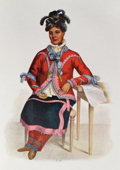 Tshusik, una donna Chippeway, 1827, illustrazione da 